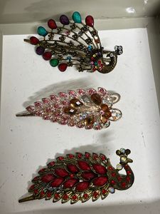 Set of 3 Peacock Hair Juda Clip, Slight Faults