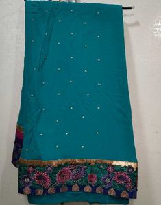 Elegant Teal Saree