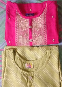 Pink & Green Kurti Set COMBO