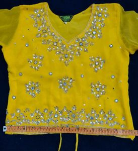 Yellow Embellished Indian Lehnga Choli With Dupatt
