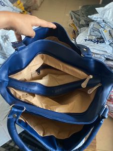 Stylish Blue Quilted Tote Bag