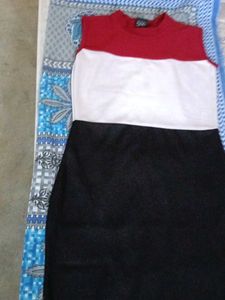 Black White Red Mix Bodycon Dress