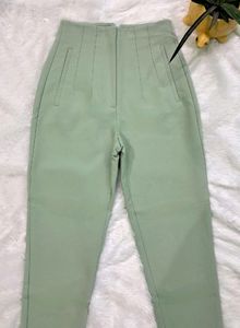 Zara Mint Pleated Trouser