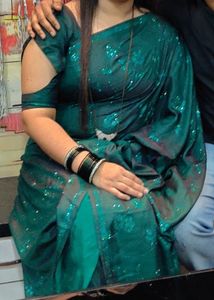 Sea Green Saree With Blouse