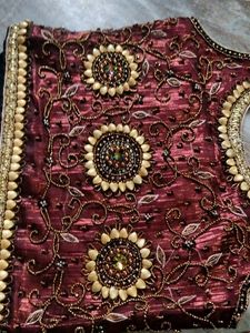 Embroidered Maroon Top
