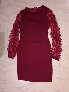 Elegant Maroon Sheath Dress