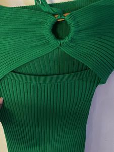 Green Cutout Halter Bodycon Dress