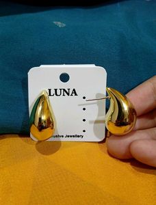 Luna TearDrop Golden Statement Earrings💛