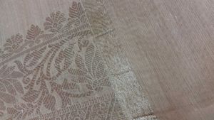 Golden Designer Suit Material With Heavy Work.