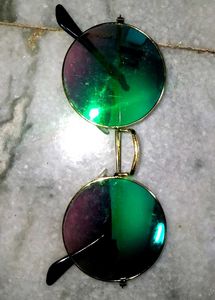 Round Green Tinted Sunglasses