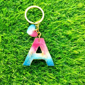 Resin Initial Keychain
