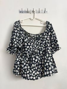 Plus Size Floral Sweetheart Neck Top | 3XL