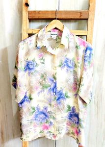 Floral Print Off White Shirt Size-38-40