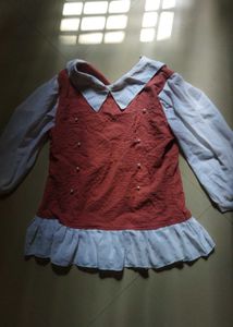 Cute Coral &amp; White Kids Top