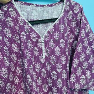 Purple Floral Kurti