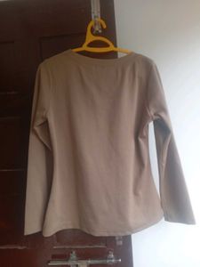 Beige Long Sleeve Top