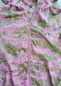 Pink Patterned Hoodie
