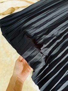 Metallic Black Maxi Skirt