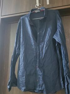 Men Smart Navy Blue Front PleatedShirt.Itz Actually Very Dark In Color As Compared to the Pics