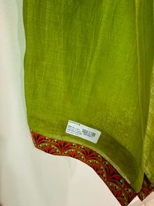 Suvasa Green Orange Chanderi Cotton Dupatta