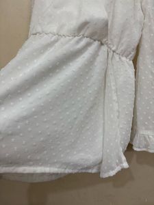 White Swiss Dot Romper