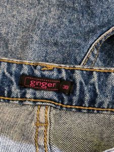 High Wiasted Blue Ripped Jeans