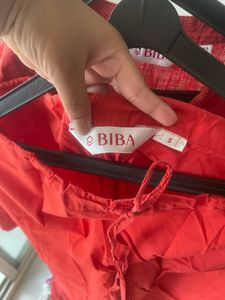 Biba Red Kurta &amp; Pant Set