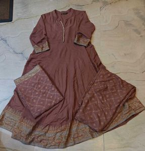 Anarkali Kurta With Pant N Dupatta