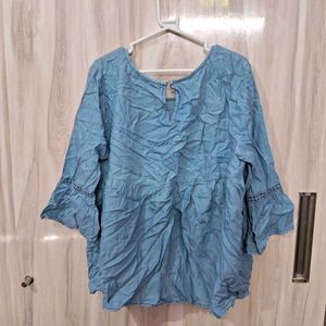 Blue Blouson Top