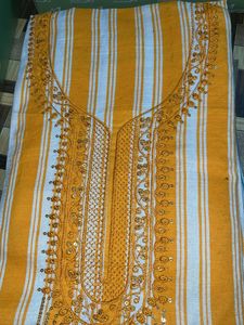 Striped Embroidered Top