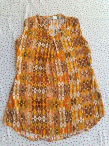 Retro Print Sleeveless Top