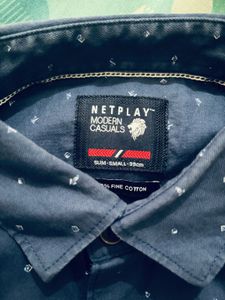 Netplay Modern Casuals Shirt White And Navy Blue