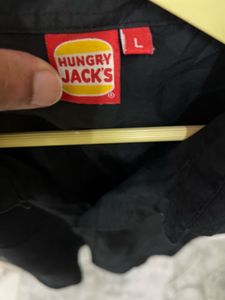 Hungry Jack&#39;s Black Button-Up Shirt