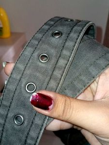 Grey Denim Belt