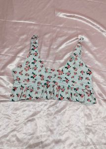 Floral Ruffle Crop Top