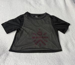 Cult Mesh Crop Top With Attached Bralette Size M
