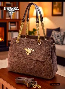 Prada Brown Lace Tote