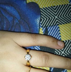 Gold Ring with Round Cut Stone