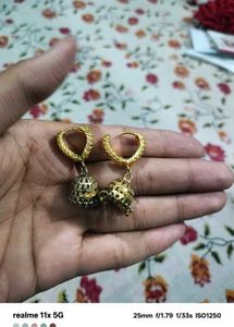 GOLD DOOP EARing Brass Hoop Earrin