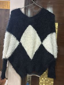 Black And White Furr Top