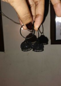Black Jhumka Earrings