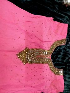 Pink Embellished Kurta