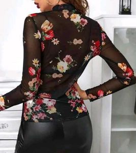 Floral Mesh Top