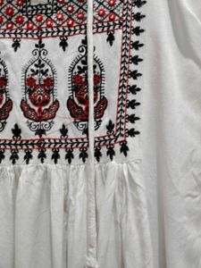 Embroidered White Tunic Top