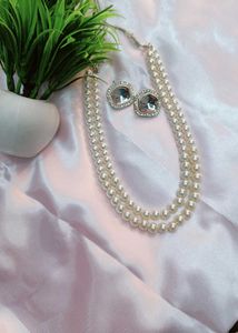 Handmade Pearls Layered Necklace Set
