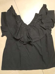 Koren Oversized Ruffle Crop Top