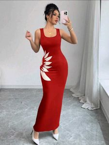 Red Floral Bodycon Dress