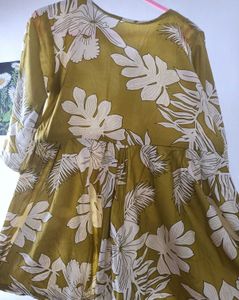 Floral Print Mirror Embellished Top