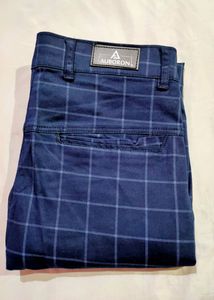 Checked Mid-Rise Slim Fit Chinos for Men