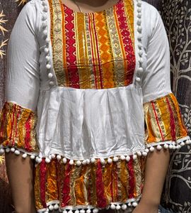 Stylish White Ethnic Top